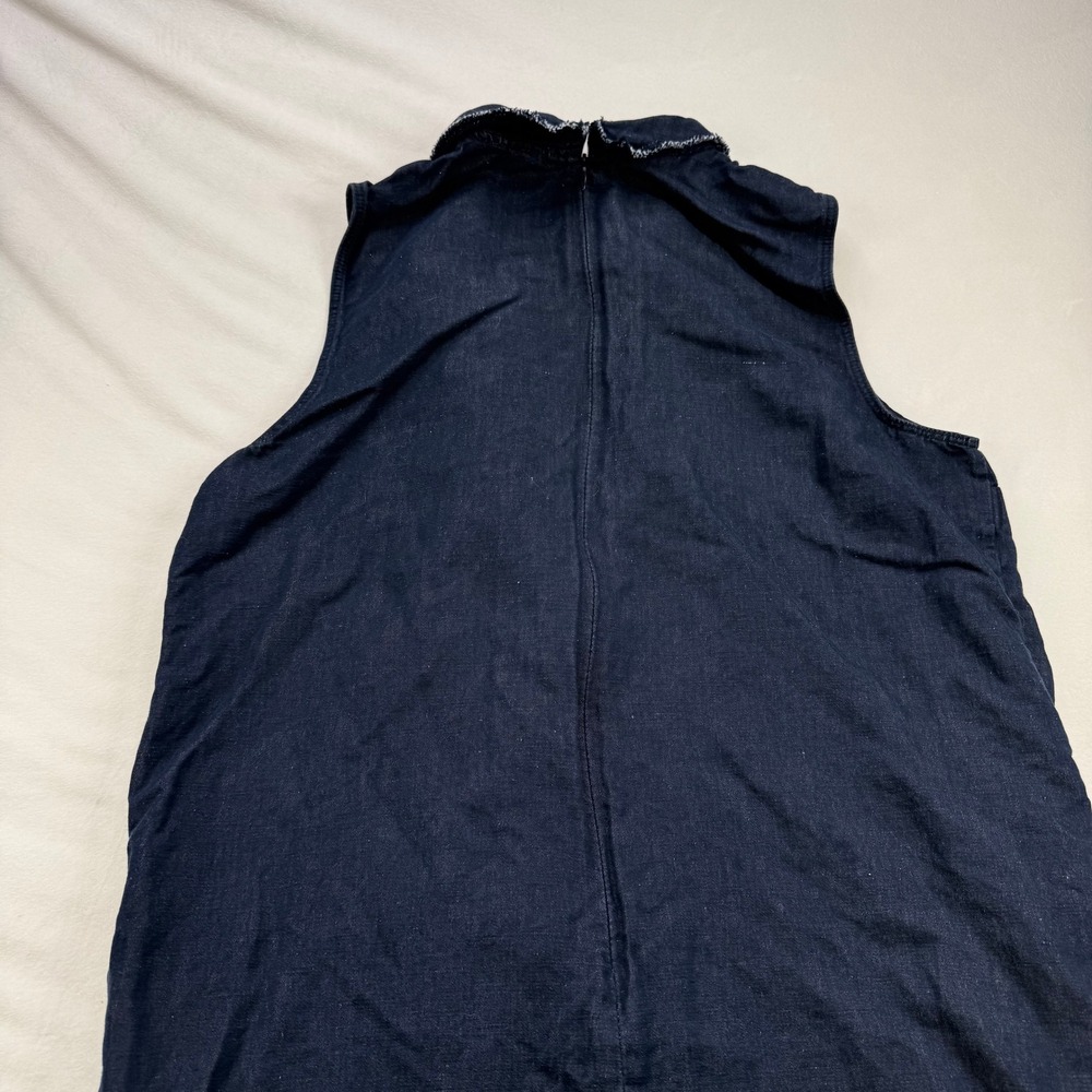 Gap Womens Blue Denim Sleeveless Peter Pan Collar Shift Dress Size M Indigo - Picture 16 of 16